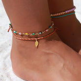 Bracelet de cheville doré mauvais œil